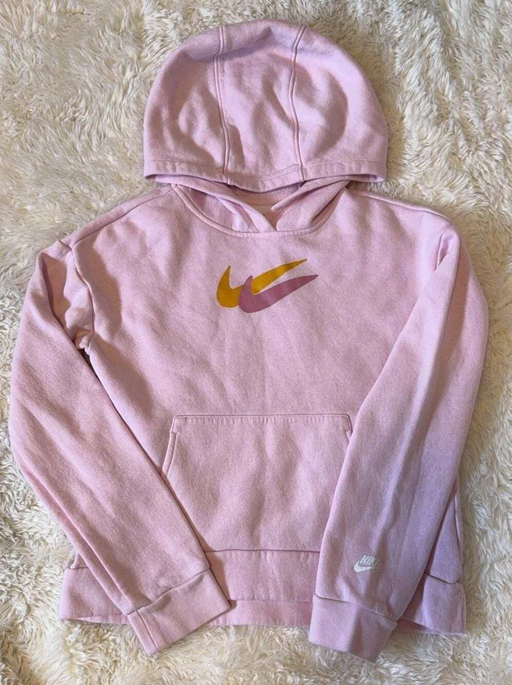 Nike Pink Double Swoosh Pullover Hoodie